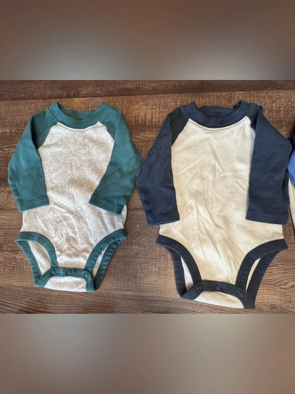 Carter's Long-Sleeve Baby Bodysuit Bundle in Blue, Red, Green, Gray